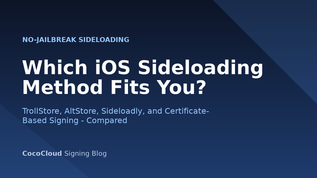 Which iOS Sideloading Method Fits You? TrollStore vs AltStore vs Sideloadly vs Certificate Signing
